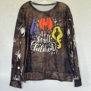 “I Smell Children” “Hocus Pocus” Halloween Graphic Sweatshirt brown/green